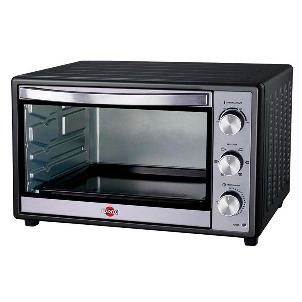 HORNO ELECTRICO TOKYO LISTO PLUS 66LTS NEGRO 2REJ/1BAND/1REC.MIG./1AGARRAD.+SELE