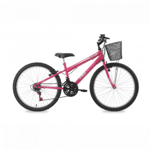 BIC FREE AC ARO 24 18V FEM DONNA C/ CESTA V-BRAKE ROSA BARBIE
