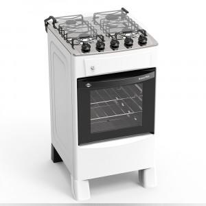 COCINA A GAS TOKYO BRAVO PLUS 4H  C/ENC. BLANCA MESA INOX COMANDO SUPERIOR
