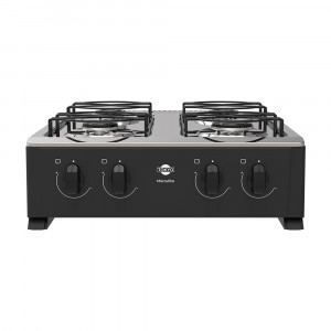 COCINA A GAS TOKYO MARAVILHA 4H NEGRO MESADA INOX