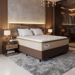 SOMMIER NOGAL CALMA MATRIMONIAL 138X188 COLOR MARRON/BEIGE